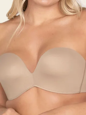 sujetador sin tirantes antigravedad de push up alto sin aro